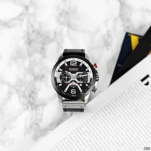 Curren 8329 Black-Silver