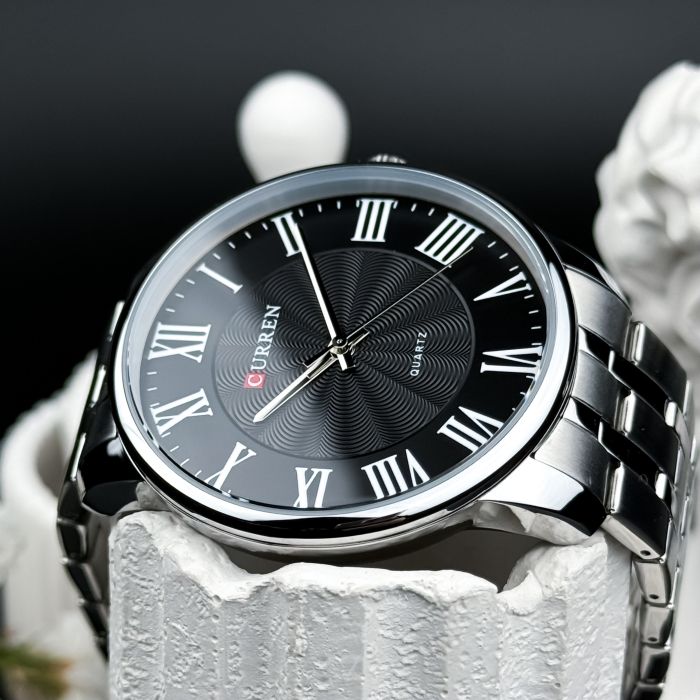 Curren 8422 Silver-Black