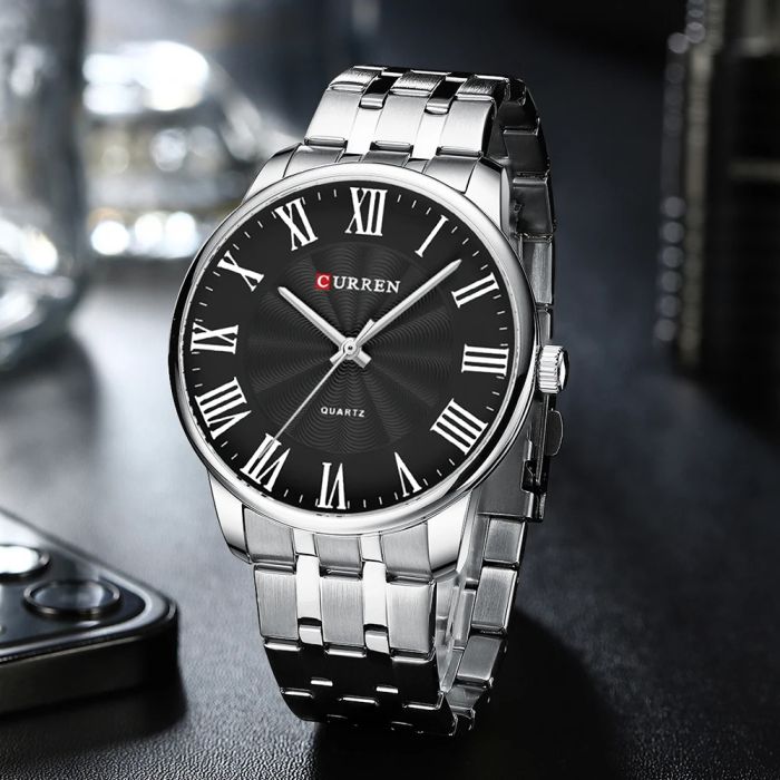 Curren 8422 Silver-Black
