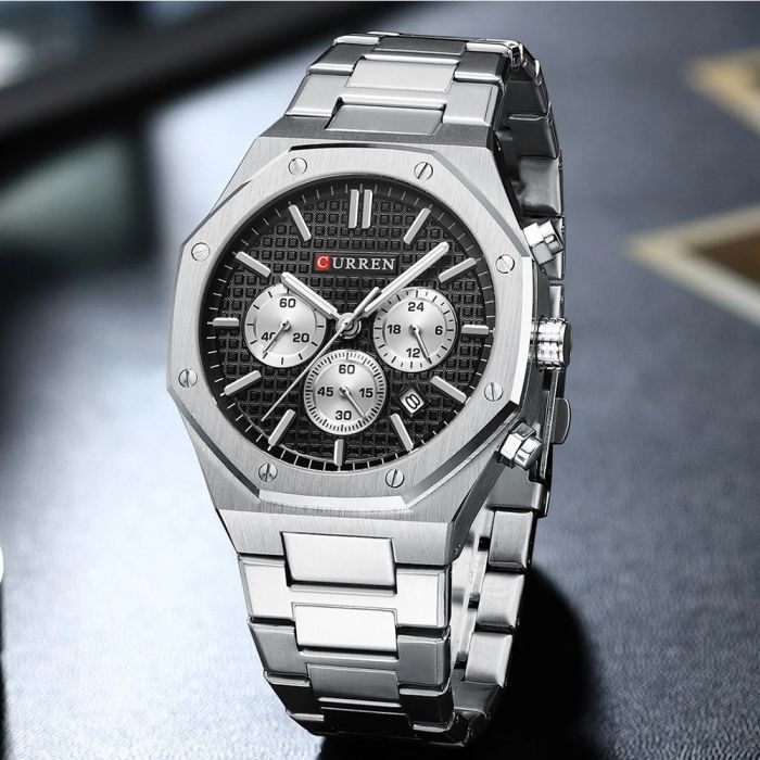 Curren 8440 Silver-Black