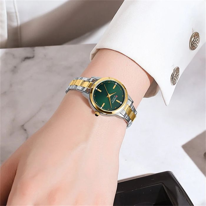 Curren 9094 Silver-Gold-Green