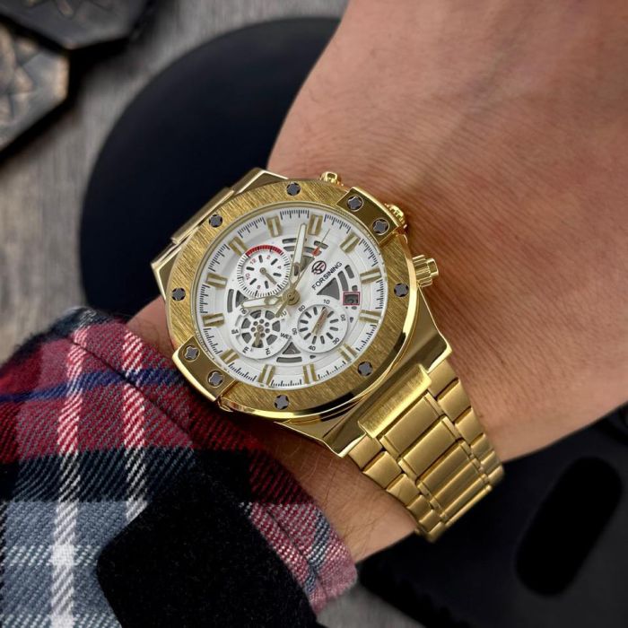 Forsining 6914 Gold-White Steel
