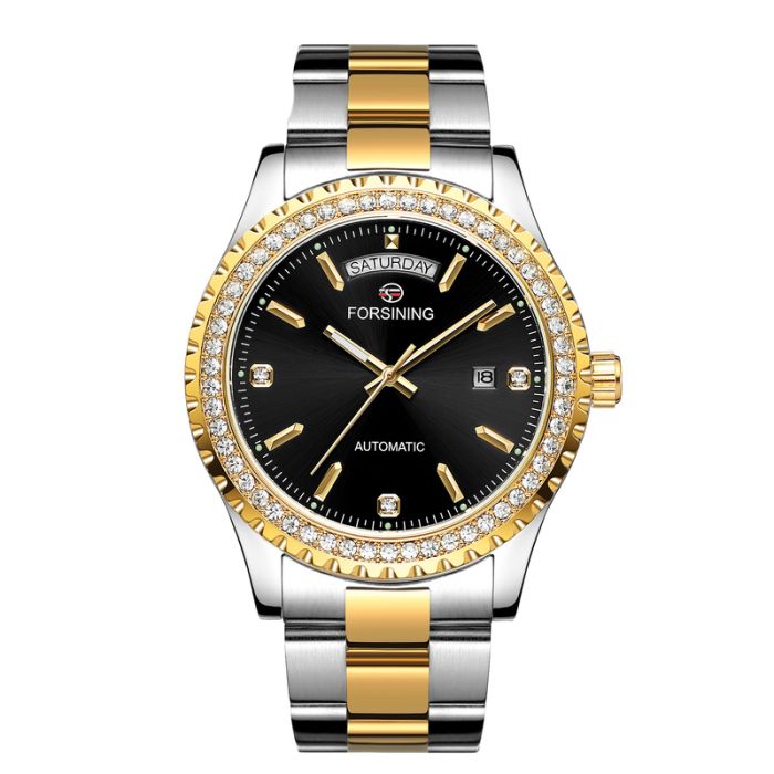 Forsining 6919 Silver-Gold-Black Steel