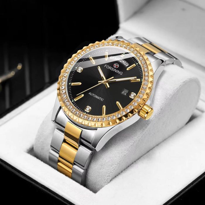 Forsining 6919 Silver-Gold-Black Steel