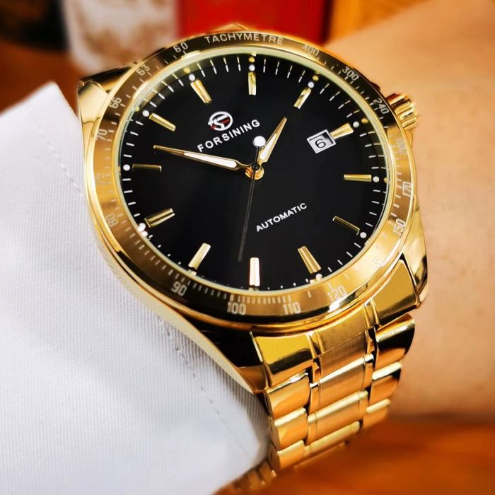 Forsining 8294 Gold-Black Steel