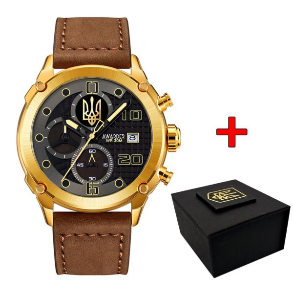 Awarder 016 Gold-Black-Brown Тризуб золото