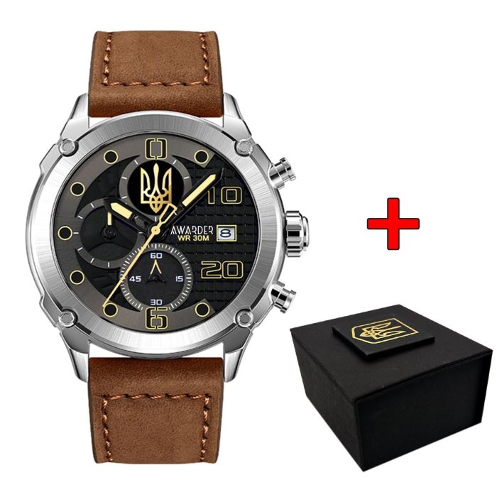 Awarder 016 Silver-Black-Brown Тризуб золото