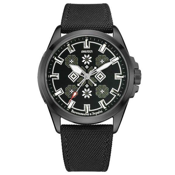  Awarder Embroidery Black-Army Green Black Battery 10ATM