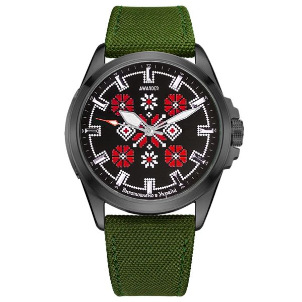 Awarder Embroidery Black-Red Green  Battery 10ATM