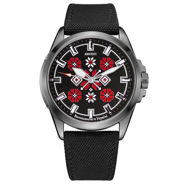  Awarder Embroidery Silver-Red Black Battery 10ATM