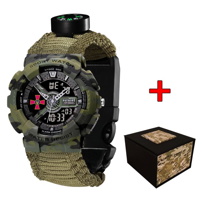 Patriot 005CMGRSU ЗСУ Зелений камуфляж Паракордовий ремінець Army Green + Коробка.