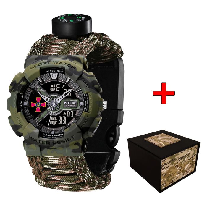 Patriot 005CMGRSU ЗСУ Зелений камуфляж Паракордовий ремінець Camo Green + Коробка.