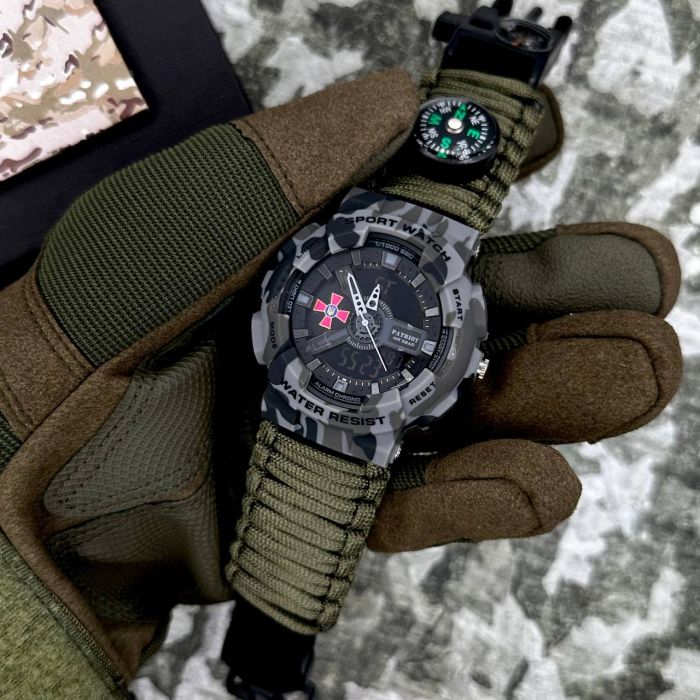 Patriot 005CMGYSU ЗСУ Сірий камуфляж Паракордовий ремінець Army Green + Коробка