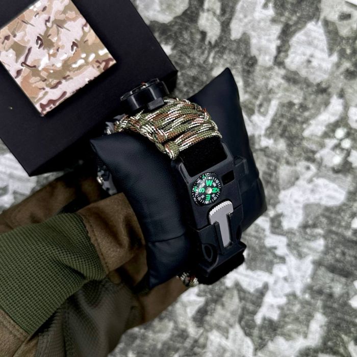 Patriot 005CMGYSU ЗСУ Сірий камуфляж Паракордовий ремінець Camo Green + Коробка.