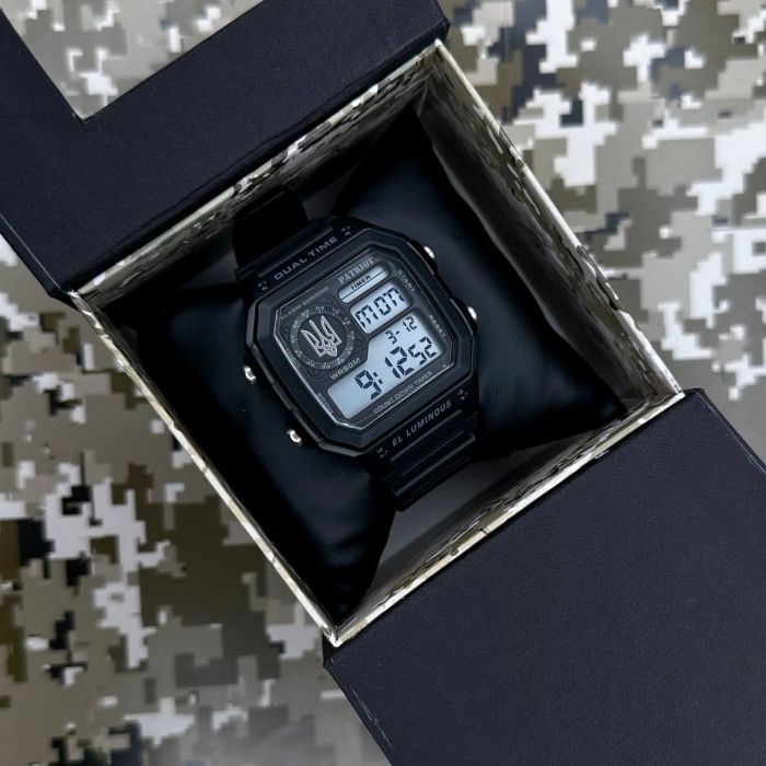 Patriot 010BKUASI Тризуб срібло Чорні + Коробка.