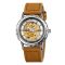 Skmei M035LSILTBN Silver-Light Brown Leather