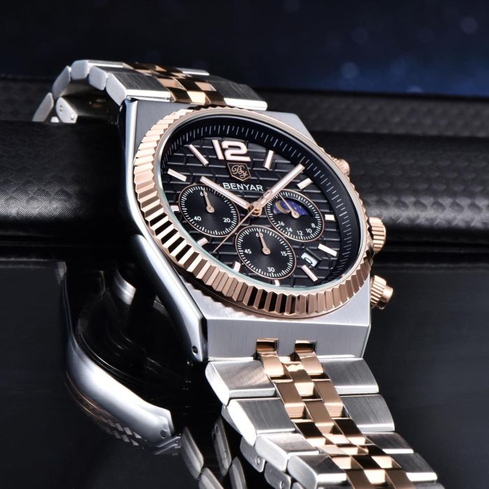 Benyar BY-5225 Silver-Rose Gold-Black