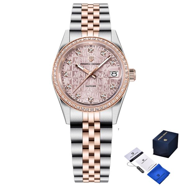 Pagani Design PD-1794L Silver-Rose Gold-Pink