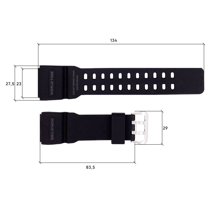 Ремешок для Skmei 1356/1358/1680BK Black