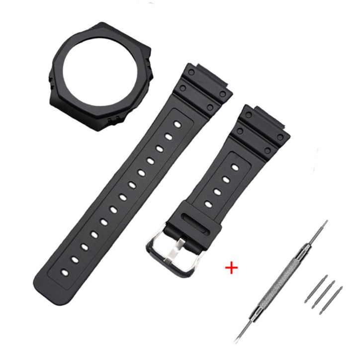 Ремешок + безель (рант) для Casio G-Shock GA-2100 Black SI