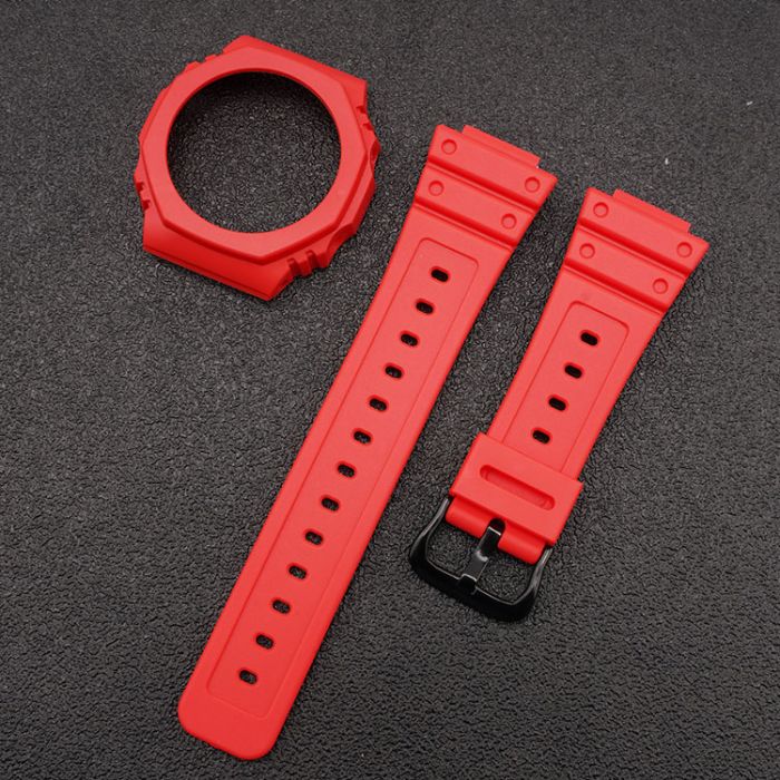Ремешок + безель (рант) для Casio G-Shock GA-2100/GA-2110 Red Black