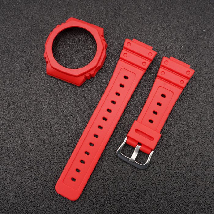 Ремешок + безель (рант) для Casio G-Shock GA-2100 Red SI