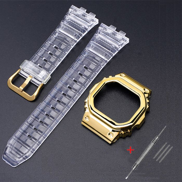 Ремешок + безель (рант) для Casio G-Shock GMW-B5000 Transp GD