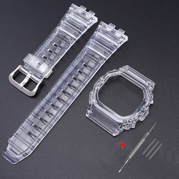 Ремешок + безель (рант) для Casio G-Shock GMW-B5000 Transp SI