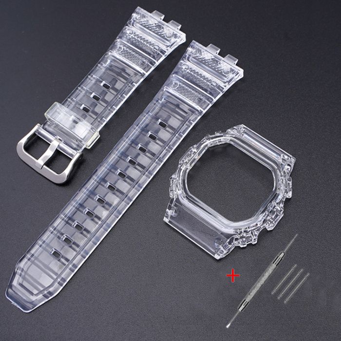 Ремешок + безель (рант) для Casio G-Shock GMW-B5000 Transp SI