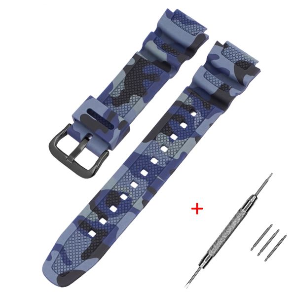 Ремешок для Casio G-Shock AQ-S800/AE-1200 Camo Dark Blue BK