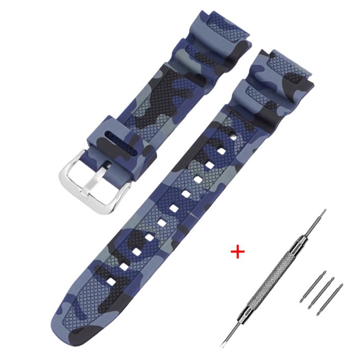Ремешок для Casio G-Shock AQ-S800/AE-1200 Camo Dark Blue SL