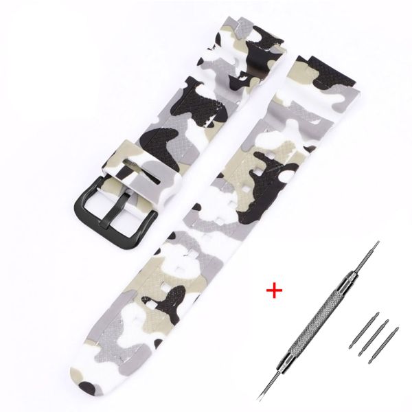 Ремешок для Casio G-Shock AQ-S800/AE-1200 Camo White BK