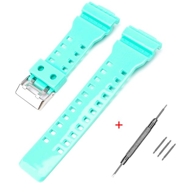 Ремешок для Casio G-Shock GA-100/110 Light Green-Glossy SI