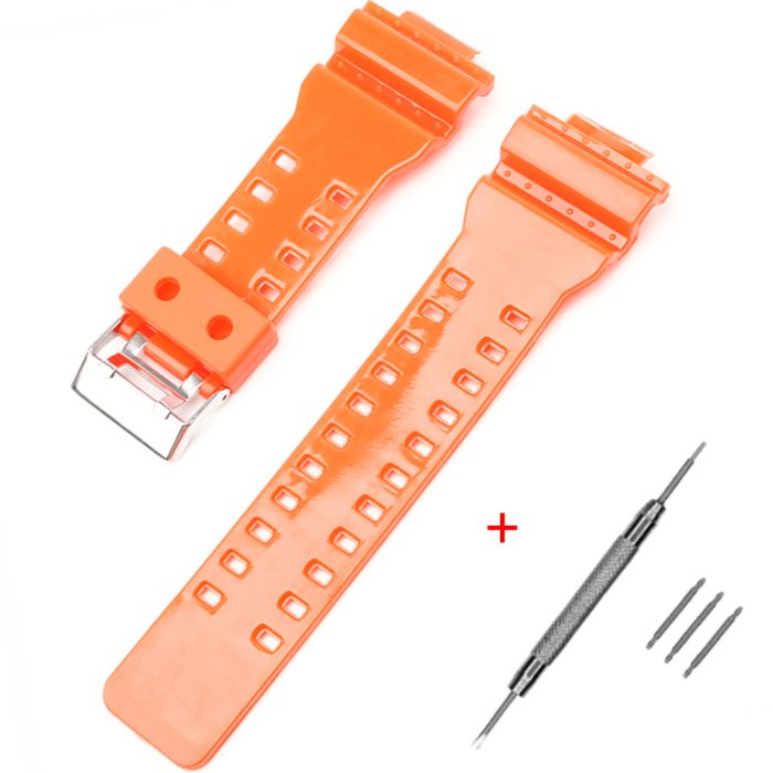Ремешок для Casio G-Shock GA-100/110 Orange-Glossy SI