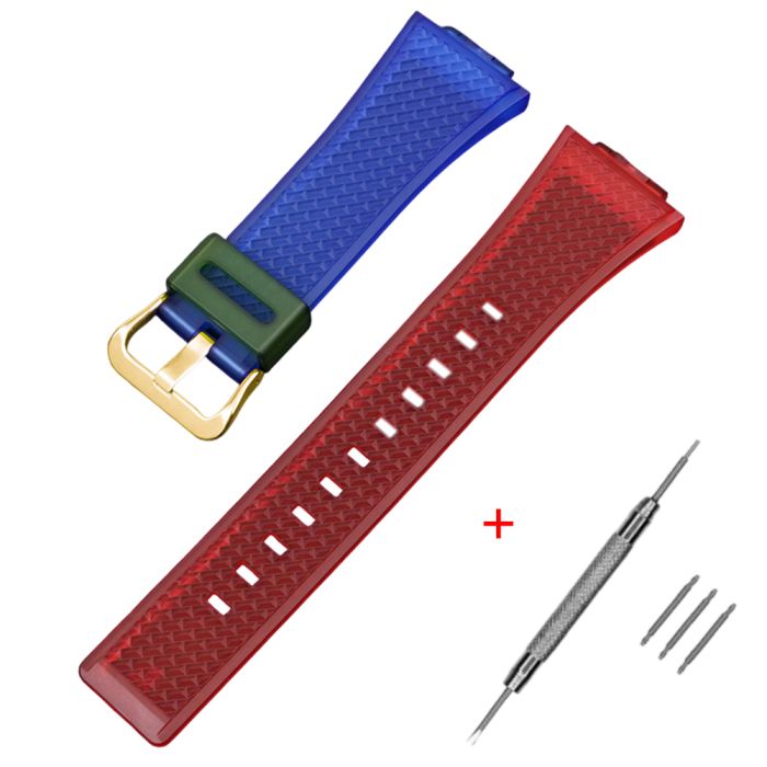Ремешок для Casio G-Shock GA-100/110 Transl-Red-Blue GD