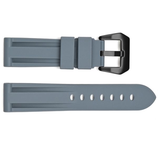 Ремешок для часов 3001 Silicone Grey-Black 24 мм.