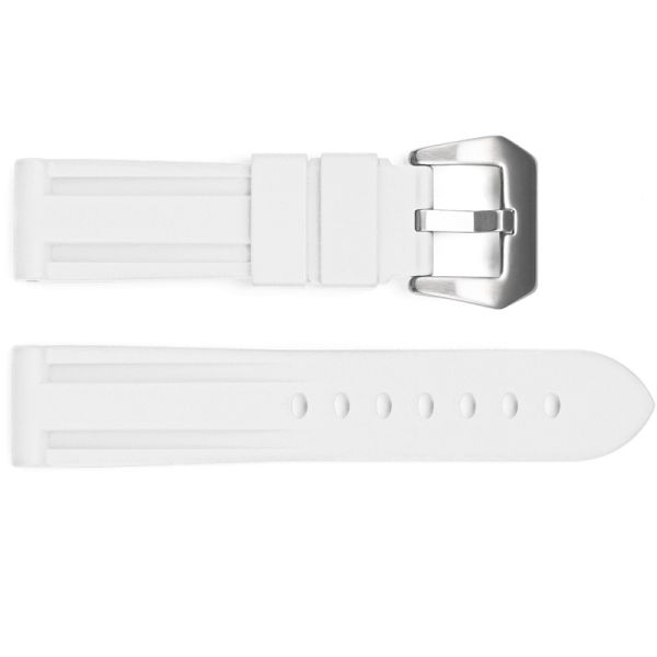 Ремешок для часов 3001 Silicone White-Silver 24 мм.