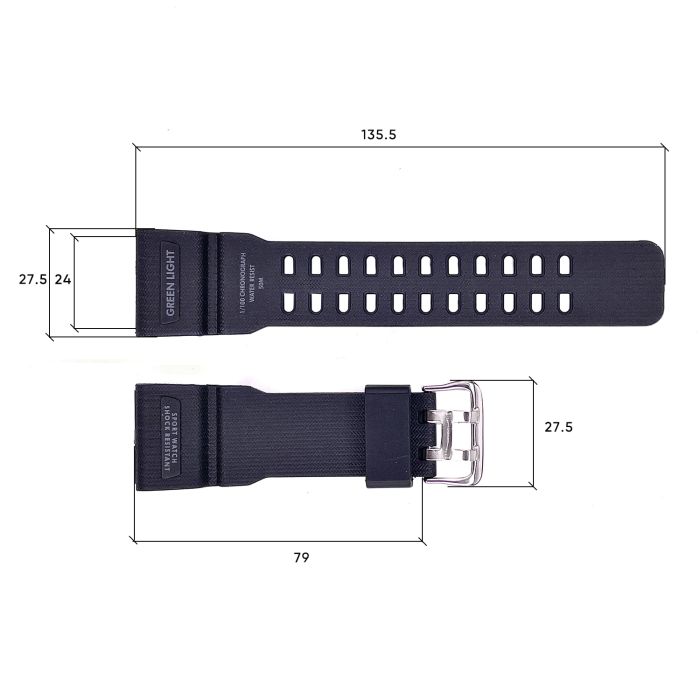 Ремешок для часов Skmei 1283/1277/1384BK Black