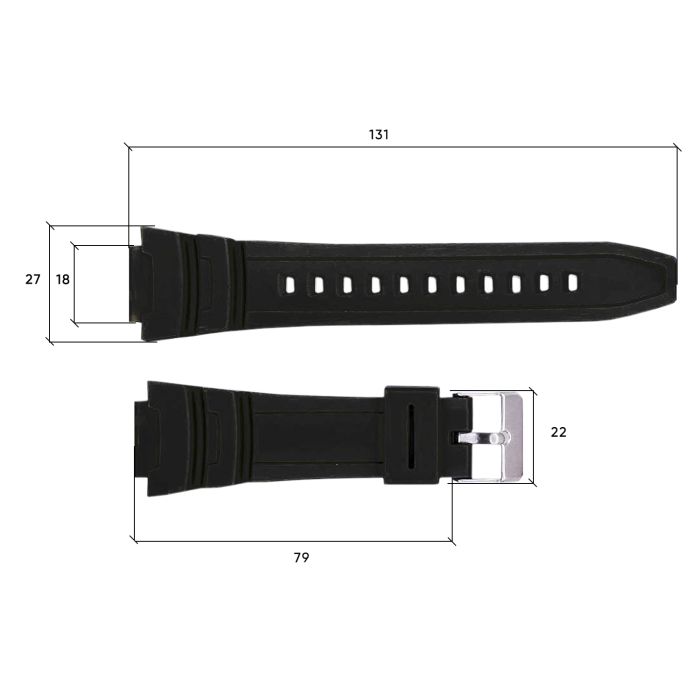 Ремешок для часов Skmei 1454BKBK Black-Black