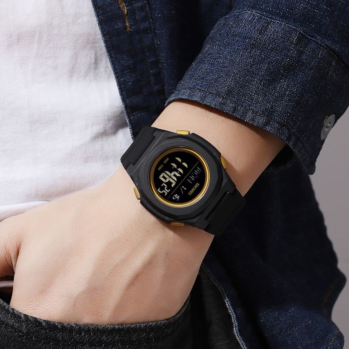Skmei 2023BKGD-BK Black-Gold Black
