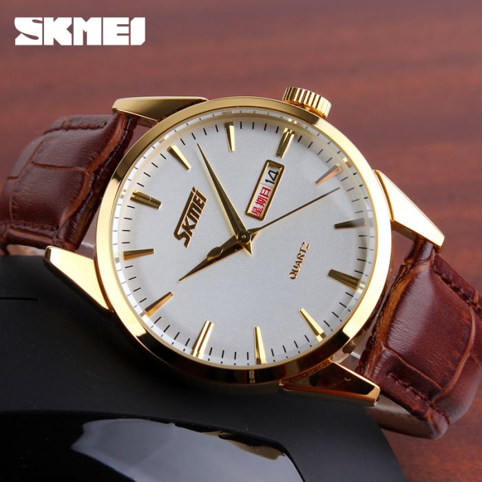 Skmei 9073GDWT-S Gold-White lady