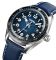 Skmei 9232LSIBU Silver-Blue-Leather Strap