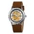 Skmei M035LSIDKBN Silver-Dark Brown Leather