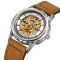 Skmei M035LSILTBN Silver-Light Brown Leather