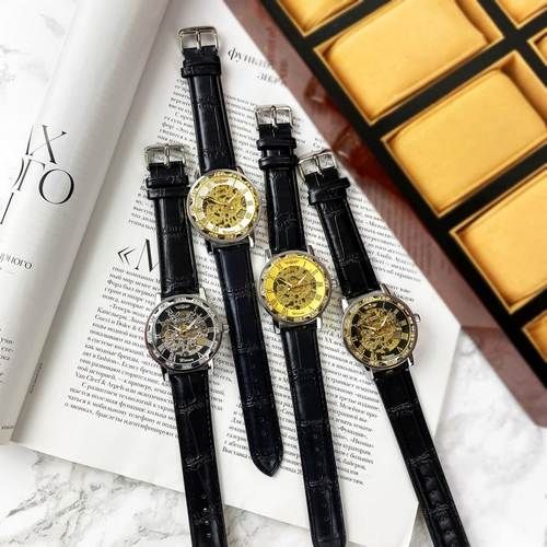 Winner 8012 Diamonds Automatic Black-Silver-Gold-White